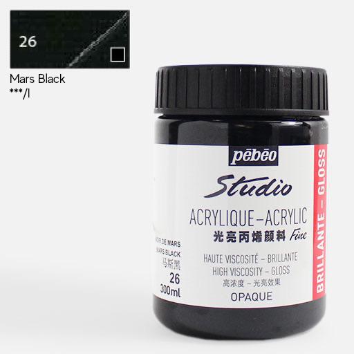 PEBEO Studio Gloss Acrylic 300ml Mars Black