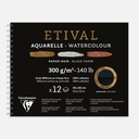 CLAIREFONTAINE Etival Black Watercolor Paper Spiral Pad 300gsm 24cm x 30cm x 12