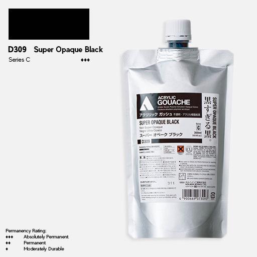 HOLBEIN Acrylic Gouache 300ml Super Opaque Black