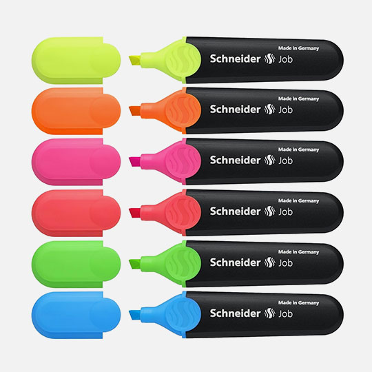 SCHNEIDER Job Fluorescent Highlighter Set x 6