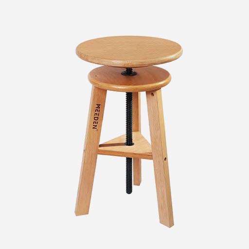 MEEDEN Beechwood Spiral Swivel Lifting Stool (Installation Not Included)