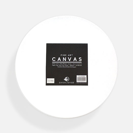OVJ Cotton Canvas Board 280gsm Circle 6” Bulk Pack x 10