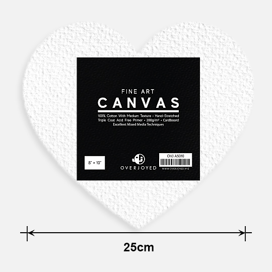 OVJ Cotton Canvas Board 280gsm Heart 8" x 10”