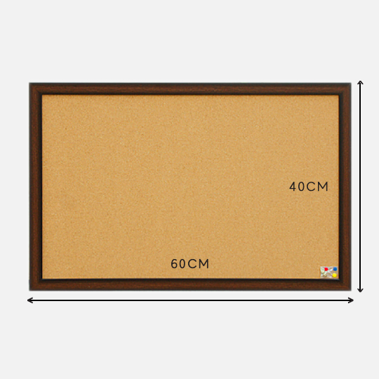MUNGYO Wooden Frame Cork Board 40cm x 60cm