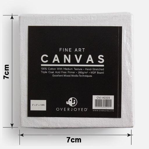 OVJ Cotton Canvas Board 280gsm 3” x 3” x 10
