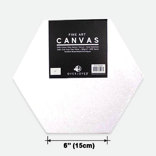 OVJ Cotton Canvas Board 280gsm Hexagon 15cm