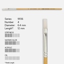 KOH-I-NOOR White Taklon Flat Brush 4