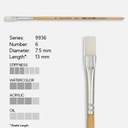 KOH-I-NOOR White Taklon Flat Brush 6