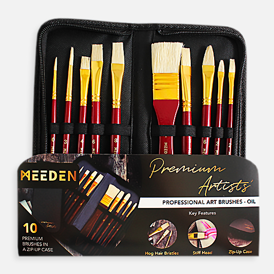 MEEDEN Premium Artist Oil Painting Brush Set x 10