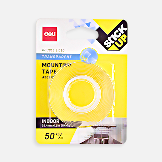DELI Stick Up Transparent Mounting Tape 1” x 59”