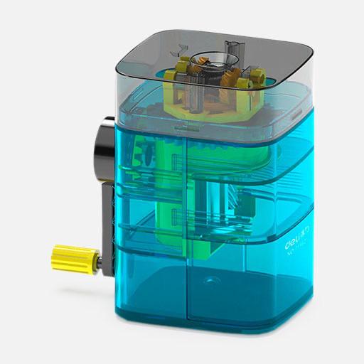 DELI Rotary Pencil Sharpener Transparent Blue