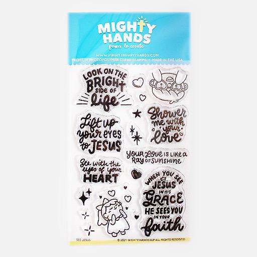 MIGHTY HANDS Clear Stamp 4” x 6” See Jesus