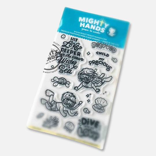 MIGHTY HANDS Clear Stamp 4” x 6” Dive Deep