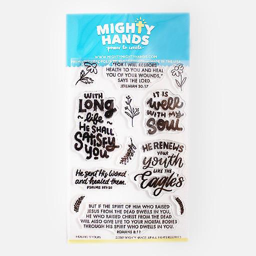 MIGHTY HANDS Clear Stamp 4” x 6” Healing Is Yours