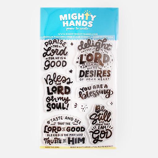 MIGHTY HANDS Clear Stamp 4” x 6” Bless The Lord