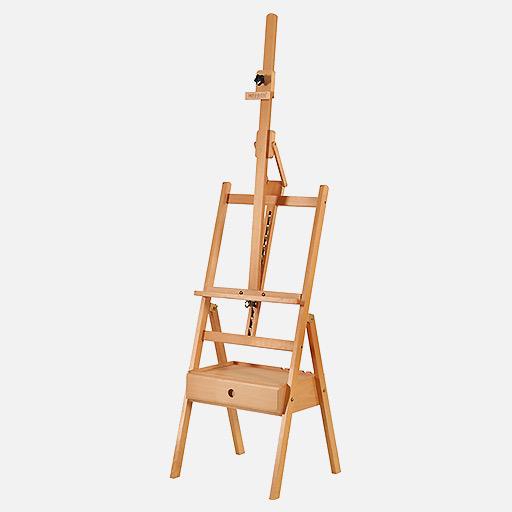 MEEDEN Beechwood Forward Tilt H-Frame Studio Easel With Drawer (Installation Not Included)
