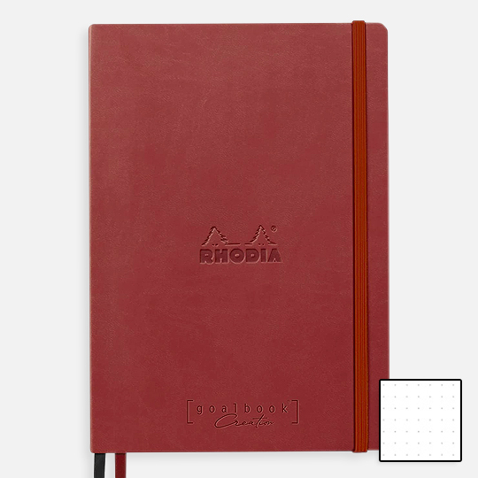 RHODIA Creation Black Paper Dot Goal Book 120gsm A5 x 80 Nacarat