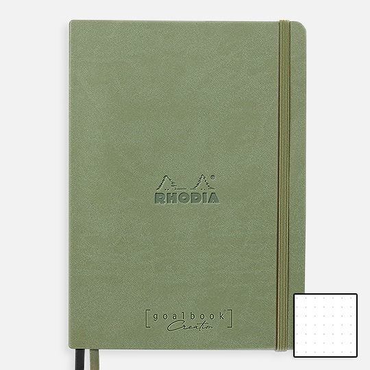RHODIA Creation Black Paper Dot Goal Book 120gsm A5 x 80 Celadon