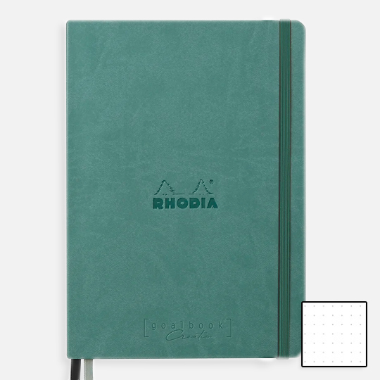 RHODIA Creation Black Paper Dot Goal Book 120gsm A5 x 80 Aqua