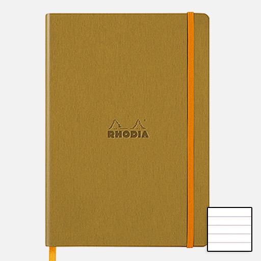 RHODIA Softcover Lined Notebook 90gsm A5 x 80 Gold