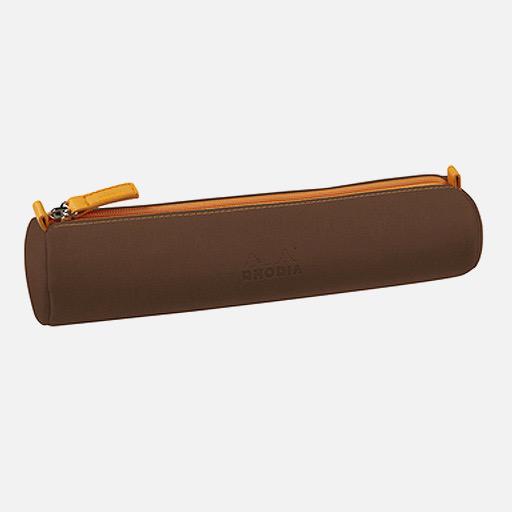 RHODIA Leather Round Pen Case Bronze
