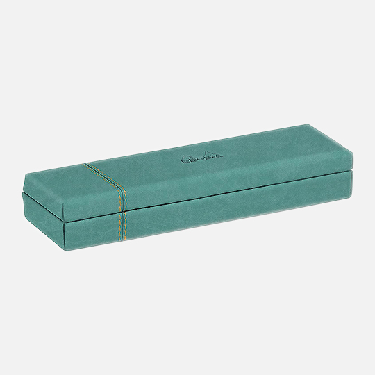 RHODIA Leather Pen Box Aqua