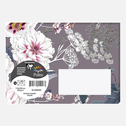 CLAIREFONTAINE Pollen Botanic Garden 120gsm C6 x 20 Violine