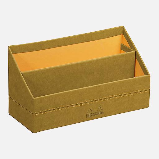 RHODIA Leather Letter Holder Gold
