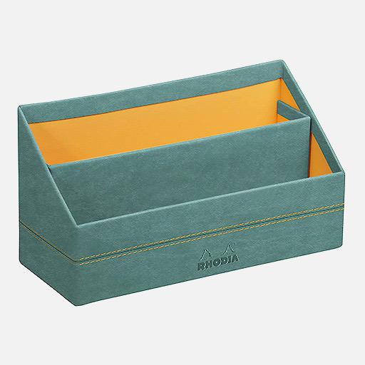 RHODIA Leather Letter Holder Aqua
