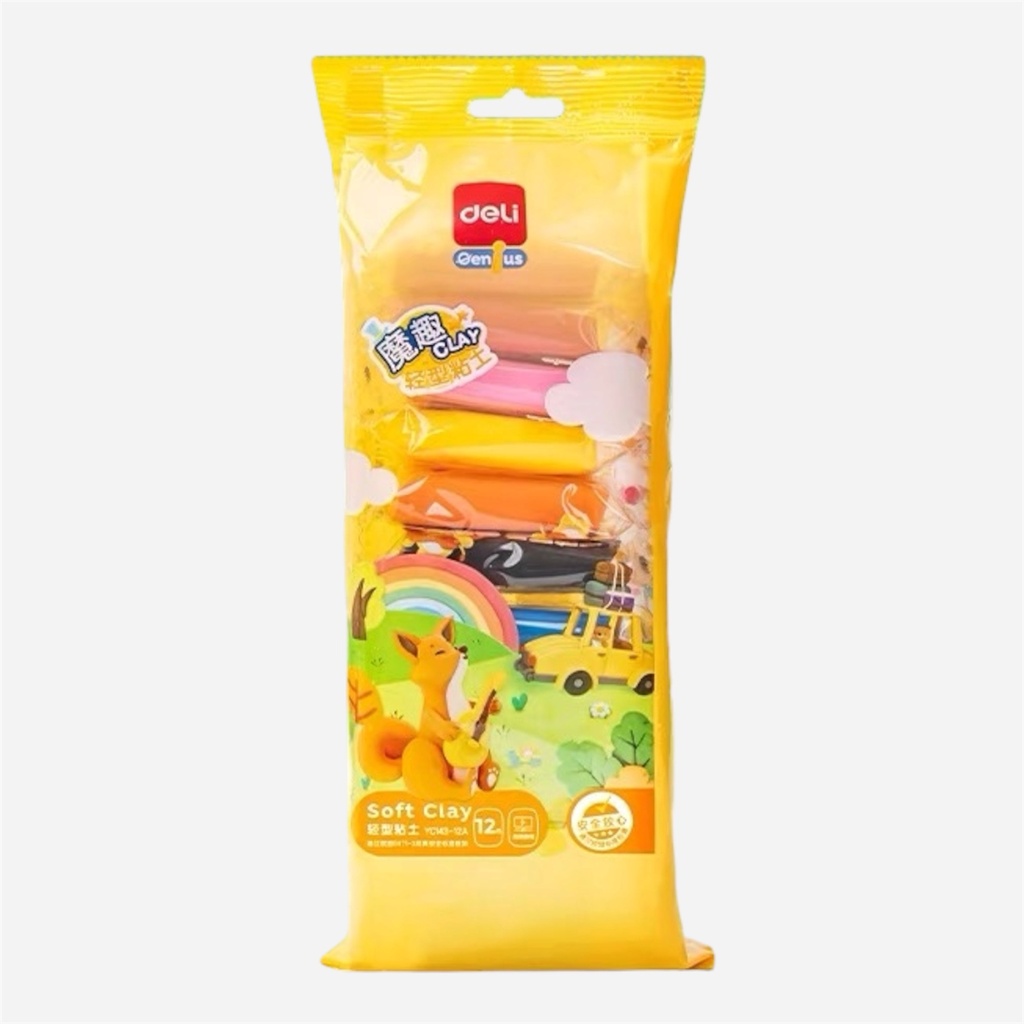 DELI Air Dry Soft Clay 100g Set x 12