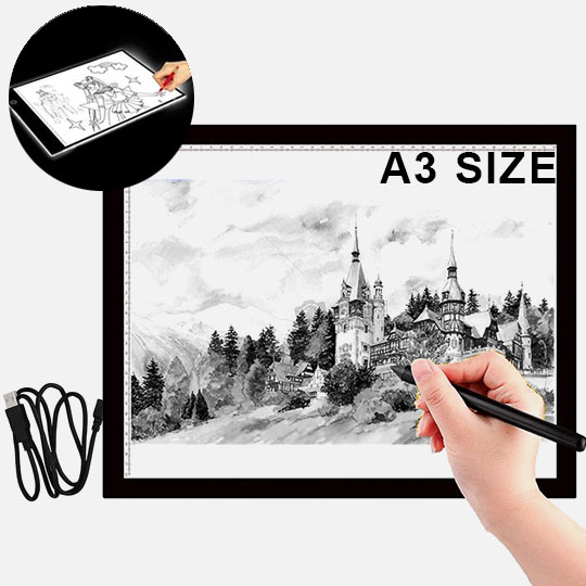 OVJ Studio USB-Powered LED Light Pad A3 (Adaptor Included)