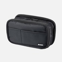 LIHIT LAB. Triple Zipper Pen Case Jet Black
