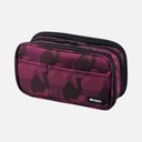 LIHIT LAB. Triple Zipper Pen Case Maroon Camouflage