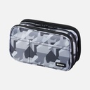 LIHIT LAB. Triple Zipper Pen Case Ice Grey Camouflage