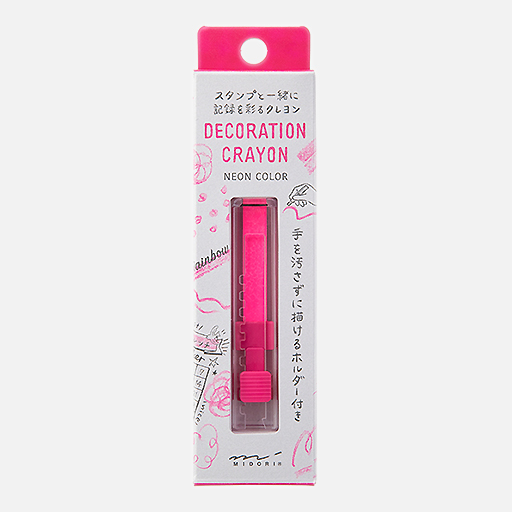 MIDORI Decoration Crayon Neon Pink