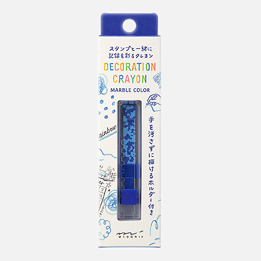 MIDORI Decoration Crayon Marble Light Blue x Blue