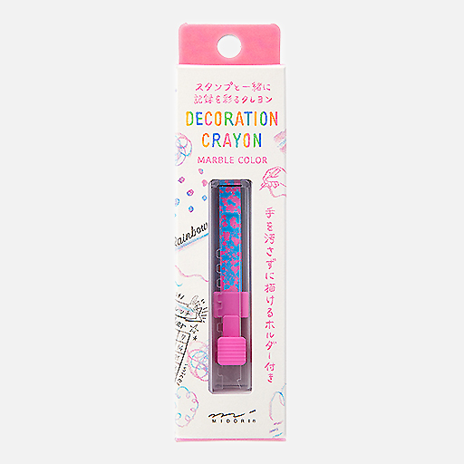 MIDORI Decoration Crayon Marble Pink x Light Blue