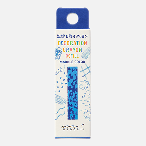 MIDORI Decoration Crayon Refill Light Blue x Blue