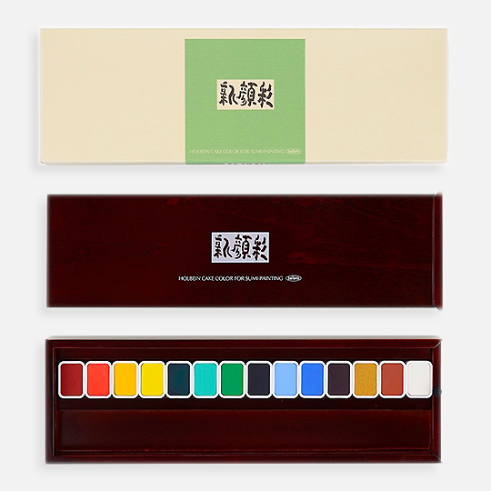 HOLBEIN Shin-Gansai Japanese Watercolor Pan Set x 14