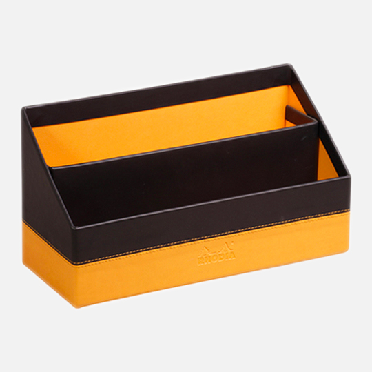 RHODIA Leather Letter Holder Black