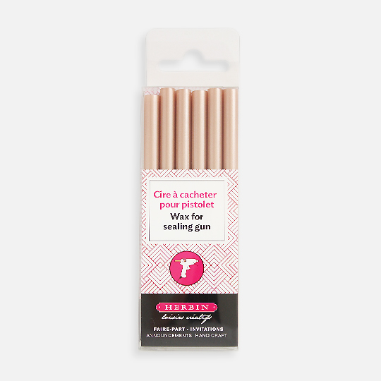 JACQUES HERBIN Hot Melt Wax Stick Pink Gold x 6
