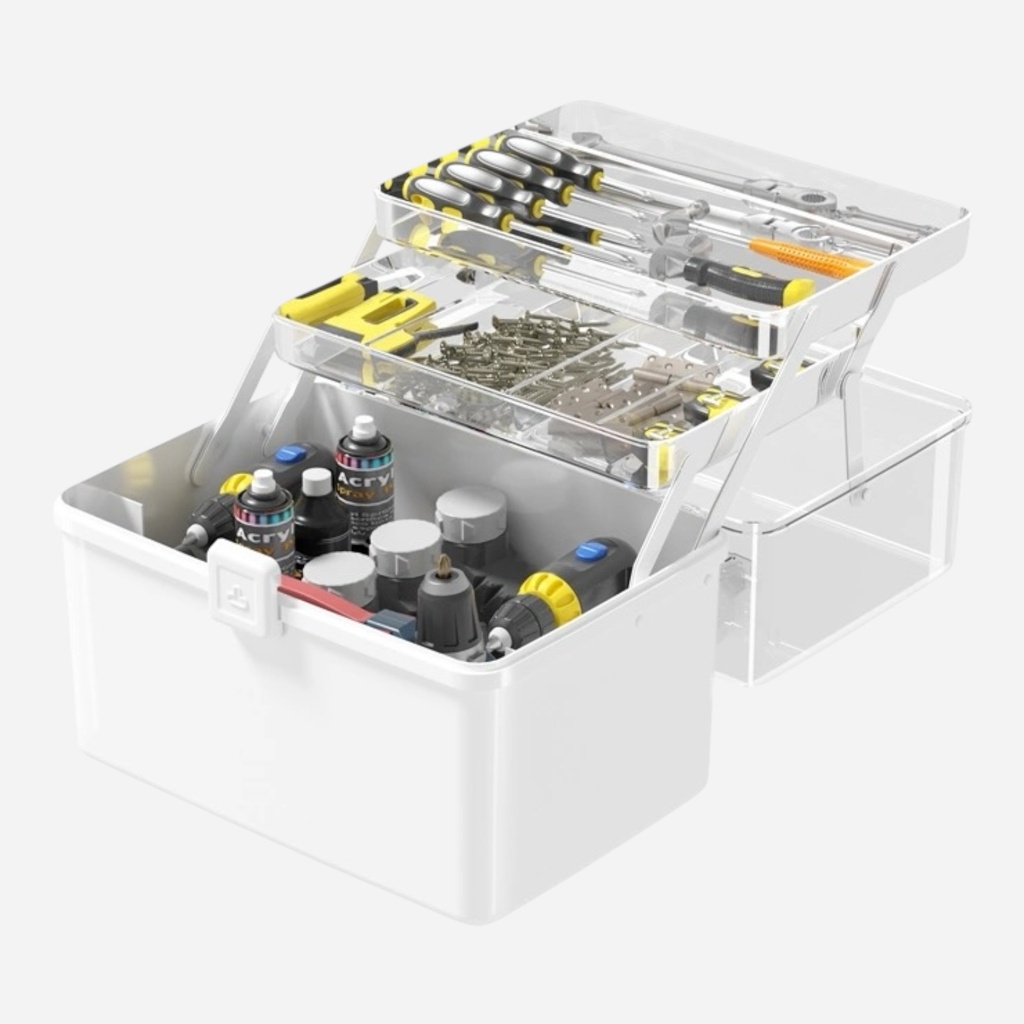 OVJ Plastic Tool Box 3-Tier 22cm x 18cm x 33cm