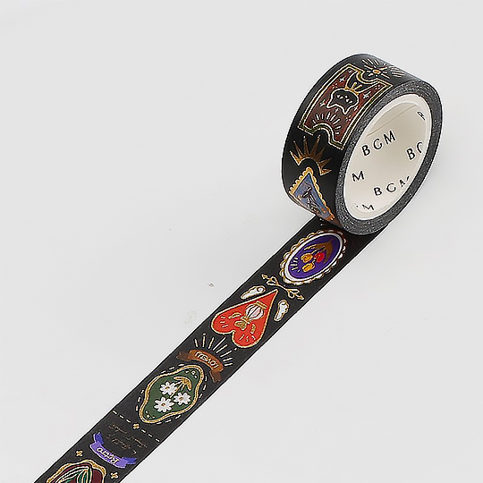 BGM Washi Tape 15mm Retro Dark
