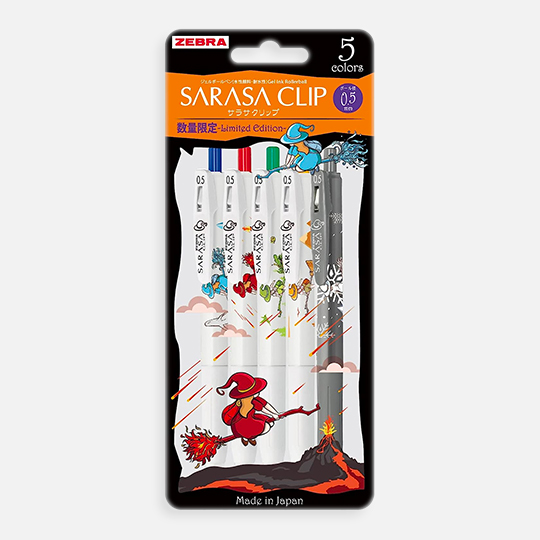 ZEBRA Sarasa Clip Roller Pen 0.5mm Witch Series Set x 5