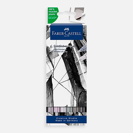 FABER-CASTELL Goldfaber Aqua Dual Marker Shade Of Grey Set x 6