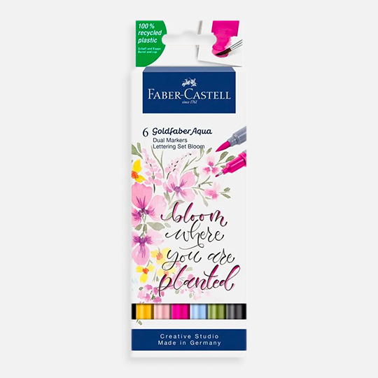 FABER-CASTELL Goldfaber Aqua Dual Marker Flower Lettering Set x 6