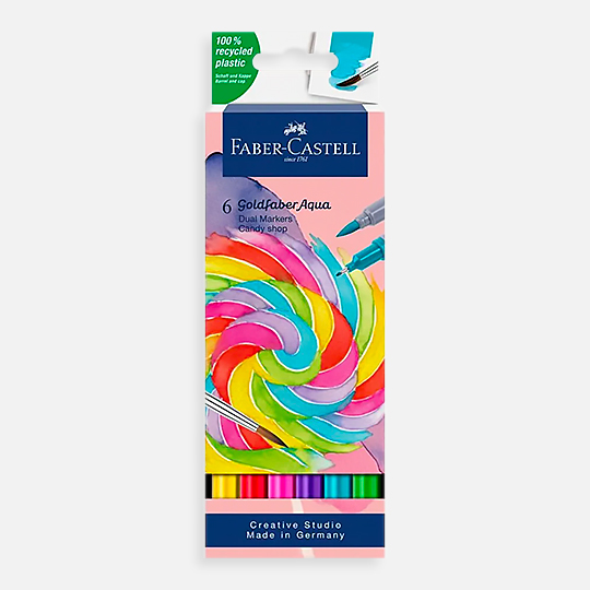 FABER-CASTELL Goldfaber Aqua Dual Marker Candy Shop Set x 6
