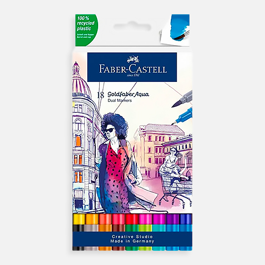 FABER-CASTELL Goldfaber Aqua Dual Marker Set x 18