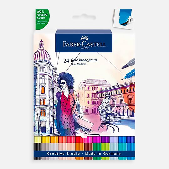 FABER-CASTELL Goldfaber Aqua Dual Marker Set x 24