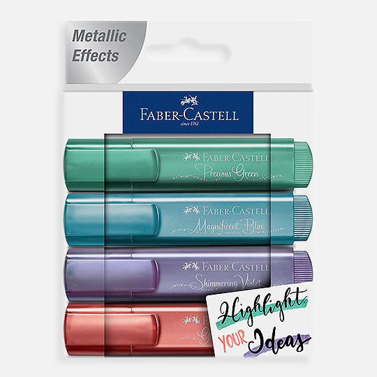 FABER-CASTELL Textliner Metallic Set 2 x 4